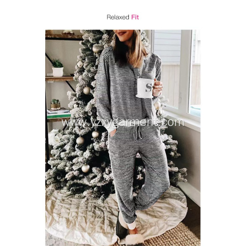 Loungewear Drawstring Waist Pajamas